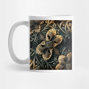 A Richly Colored Pattern of Green and Gold Mug